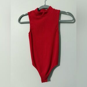 Streetwear Society Red Turtleneck Bodysuit